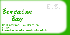 bertalan bay business card